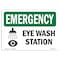 Signmission Safety Sign, OSHA EMERGENCY, 3.5" Height, Eye Wash Station, Landscape OS-EM-D-35-L-10318 - alternate 1